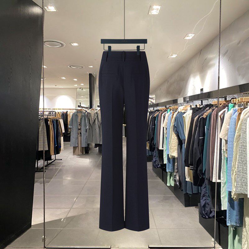 时尚西装裤女2024秋装新款高腰九分烟管裤小个子休闲直筒小脚西裤