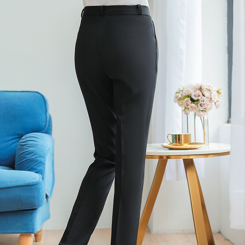 西装裤正装裤西裤职业装正装耳仔裤子黑色女士长裤免烫加大码制服