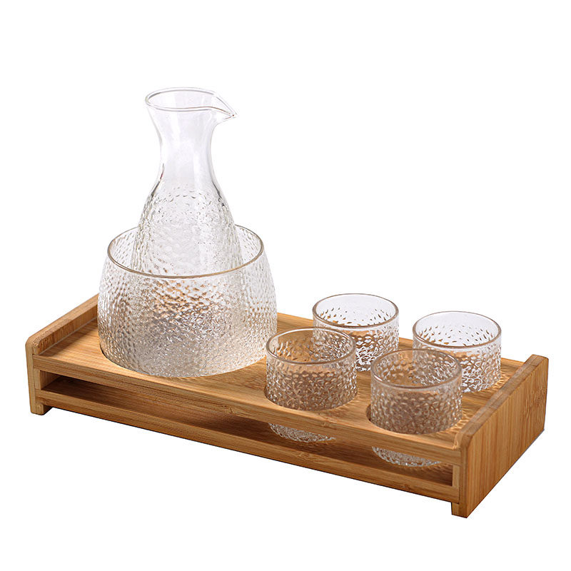 日式锤纹玻璃温酒器分酒器酒具套装烫酒家用清酒壶冰酒小黄白酒杯