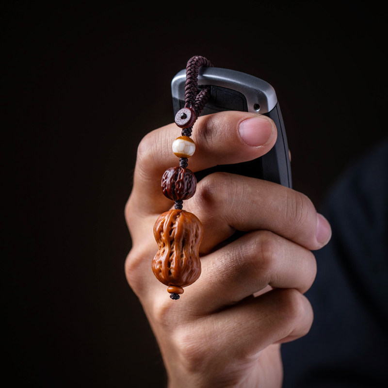 怀朴天然福禄核桃文玩手机链挂饰汽车钥匙扣挂件男女小吊坠包挂