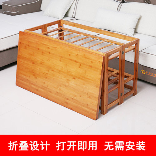 丞旺长方形烤火架实木折叠1.2米多功能取暖桌正方形烤火桌子家用