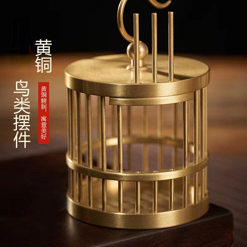 黄铜蝈蝈笼子大号蛐蛐蟋蟀笼子鸟笼装饰摆件鸣虫精品蝈蝈笼工艺品