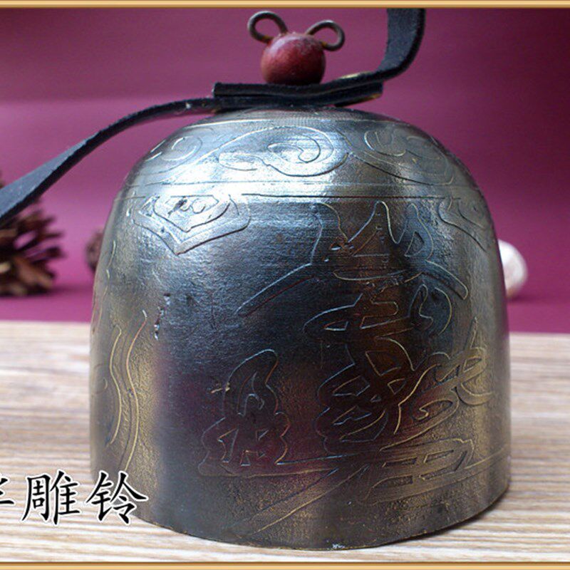丽江浮雕刻花手工复古驼铃DIY风铃牛角铃铛纯铜古道铃 可定制做
