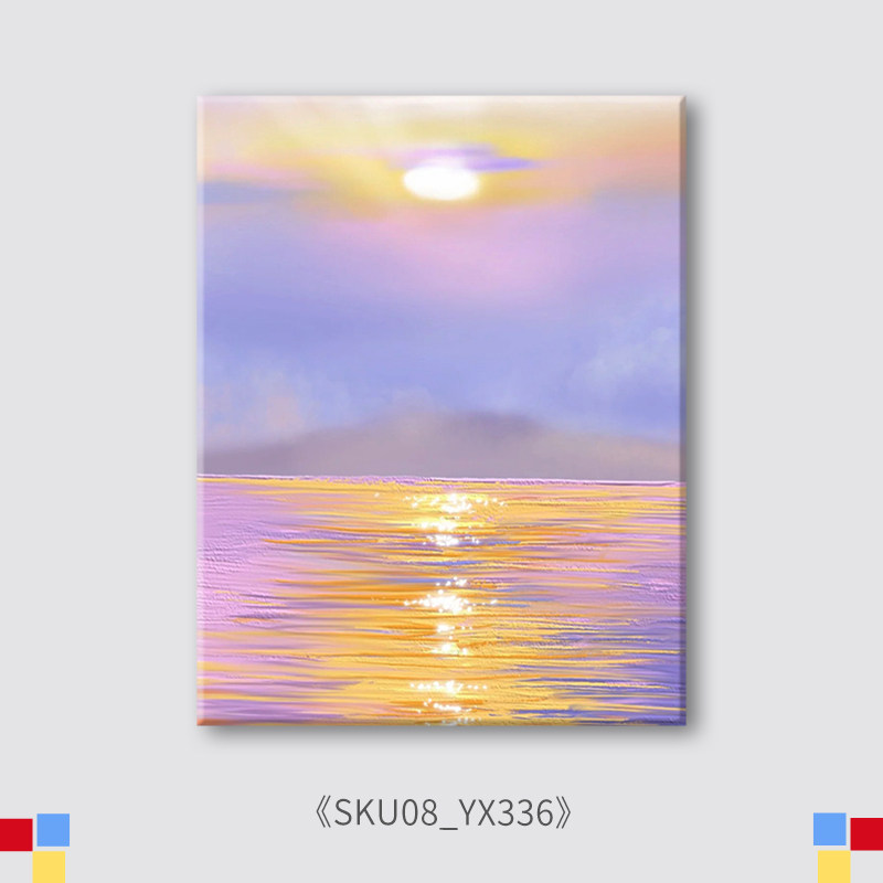 数字油画diy油彩画手绘填充手工画画填色diy治愈涂色海边风景减压