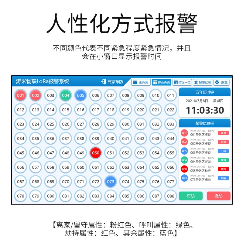 无线远距离警报器110联网养老医院安防一键呼叫按钮报警LORA系统