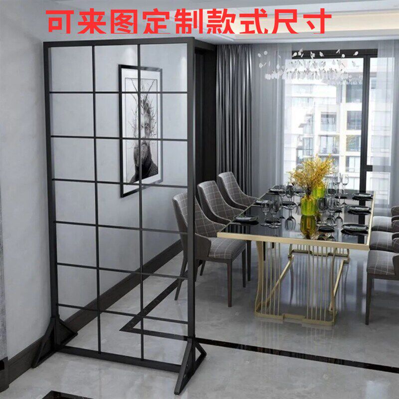 现代简约铁艺镂空隔断装饰玄关客厅餐厅办公室网红款屏风墙卧室