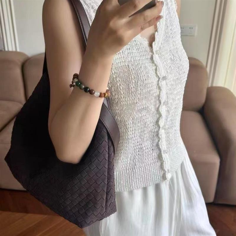手工编织磨砂牛皮托 托特包hobo大包女大容量覆古松弛感慵懒购物