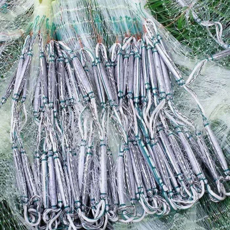 小撒网手抛网传统纯手工大力马撒网渔网机织手撒鱼网铅坠钢坠小网