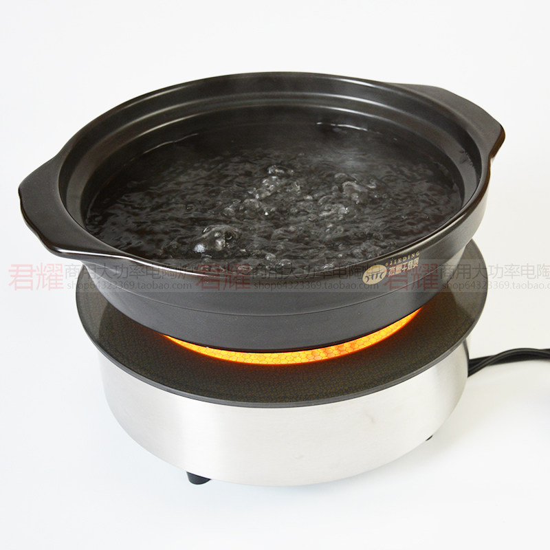 商用嵌入式钛晶电陶炉大功率火锅店2500W烧烤砂锅鸡公煲专用圆形