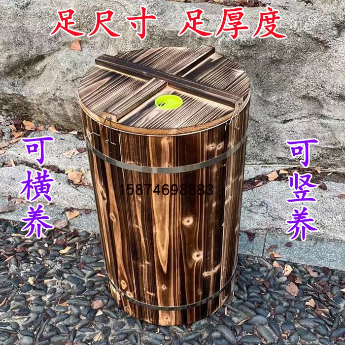 中蜂土养蜂箱圆桶蜂箱老式土养箱蜜蜂箱圆桶土蜂箱杉木诱蜂桶全套