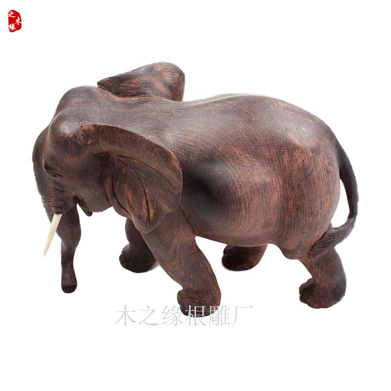 红木工艺品木象摆件紫檀木大象摆件天然实木木雕大象摆件吉祥如意