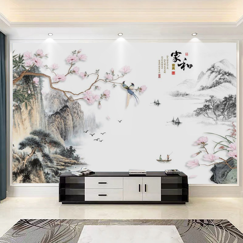 客厅竹木纤维板电视背景墙集成板亮光快装板自装墙面扣板墙板装饰