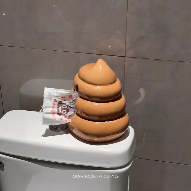 便便纸巾盒纸巾盒家用卫生间厕所陶瓷抽纸盒搞怪粑粑创意装饰摆件