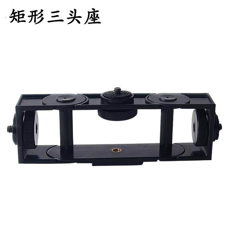 多机位三手机桌面直播支架创意可携式看电视通用三脚架夹子固定底