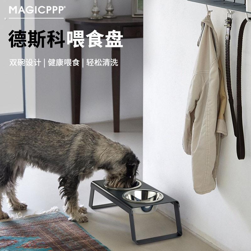 折叠狗盆狗碗双碗大号大型犬防打翻狗狗饭盆狗食盆狗狗碗盘