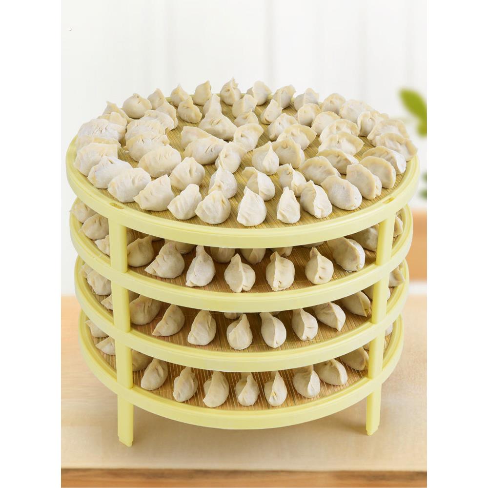 水饺托盘多层盖帘水饺帘家用不可折叠放水饺的天然竹编水饺垫神器