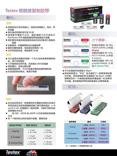 英国易高粗糙度仪拓片纸TESTEX