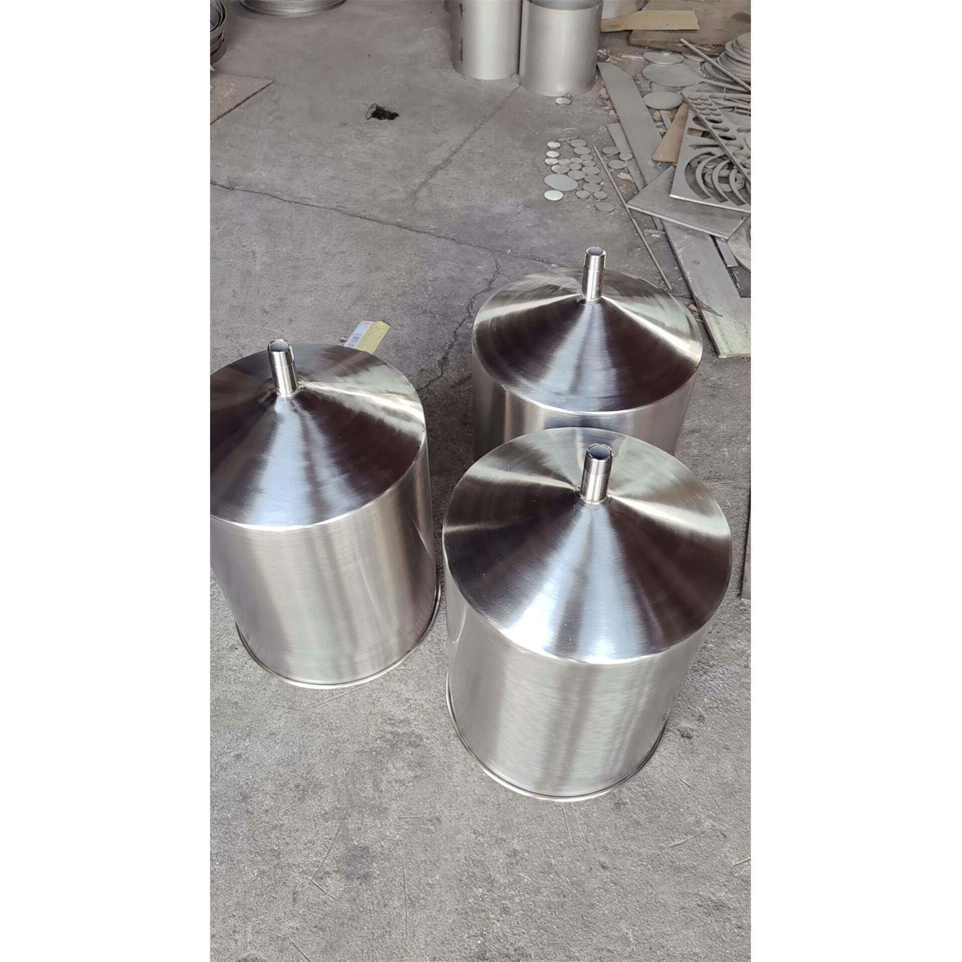 304不锈钢锥形桶与控制开关球阀液体粉末个性桶支架