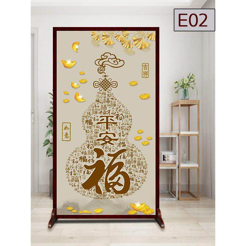 家用客厅过道隔挡屏风新款现代福字葫芦防水隔断简易免安装饰座屏