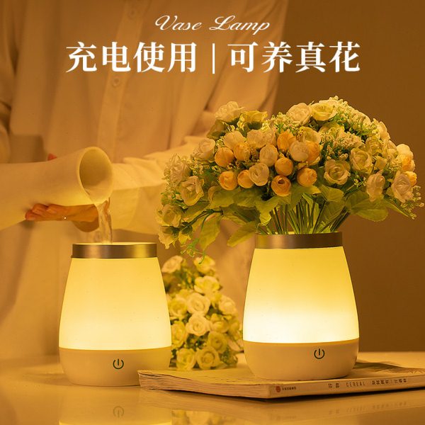 创意花瓶头灯家居摆件定制温馨浪漫生日礼物氛围小夜灯卧室床灯灯