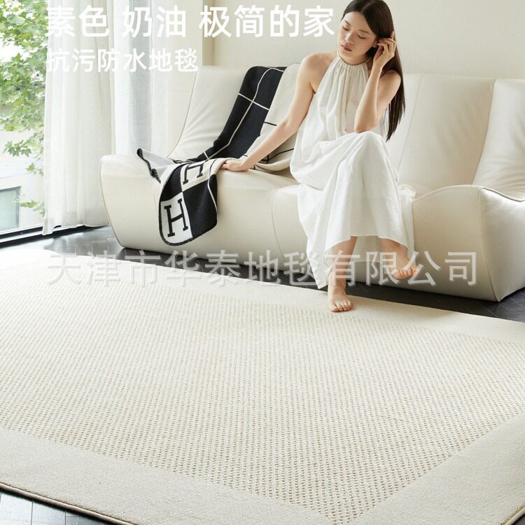 防水抗污地毯客厅极简奶油风沙发茶几毯高级卧室床前地垫批发