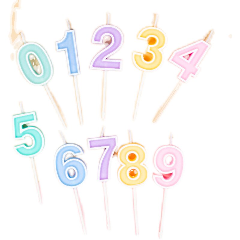 糖果色数字蜡烛大号生日蜡烛周岁满月儿童生日派对蛋糕摆件蜡烛