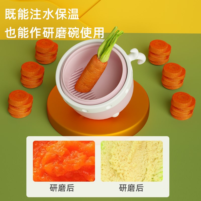 宝宝注水保温碗辅食碗勺吸盘吃饭防摔防烫婴儿316不锈钢儿童餐具