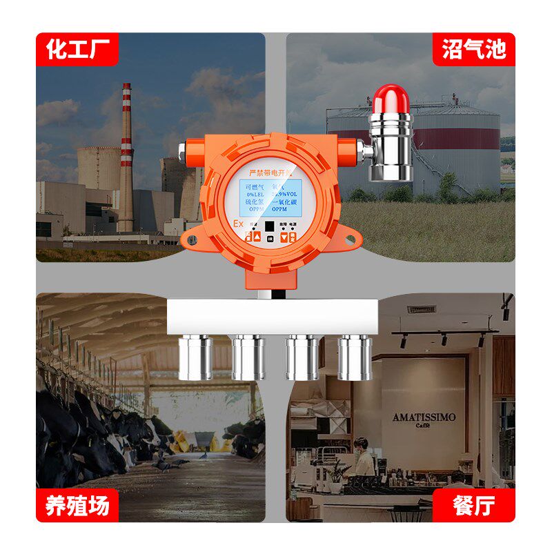 4G固定式四合一气体探测报警器二合三合一检测仪氧气一氧化碳可燃
