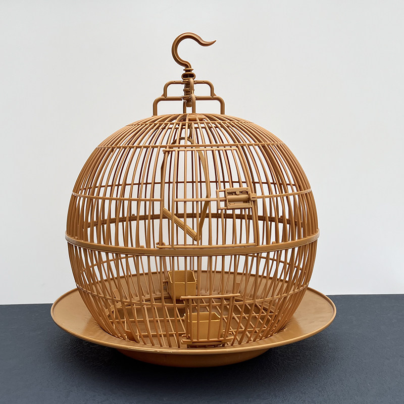 球形折叠笼鸟笼子鹦鹉鸟笼圆形带底盘虎皮玄凤牡丹圆笼