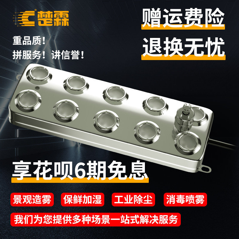十头雾化头雾化板工业加湿器配件水池鱼池喷雾器大雾量景观造雾器
