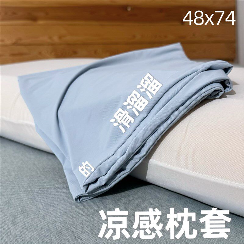 A类48x74小冰皮凉感冰丝枕套夏凉羽绒枕套记忆棉高弹信封枕套通用