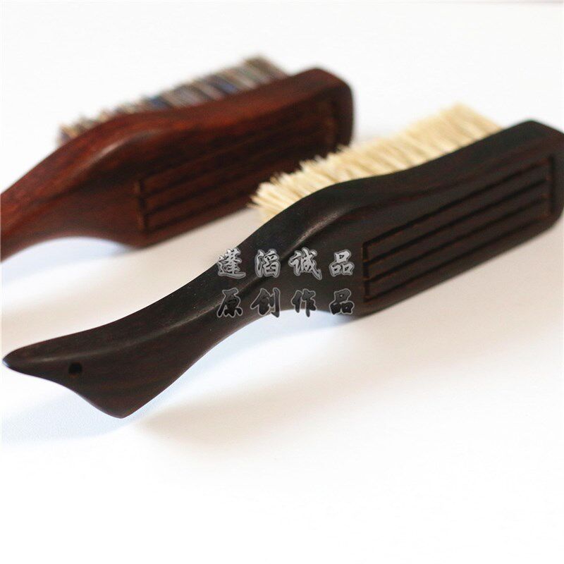 【蓬滔诚品】红酸枝木手工制作野猪鬃毛文玩刷子金刚玉器保养工具