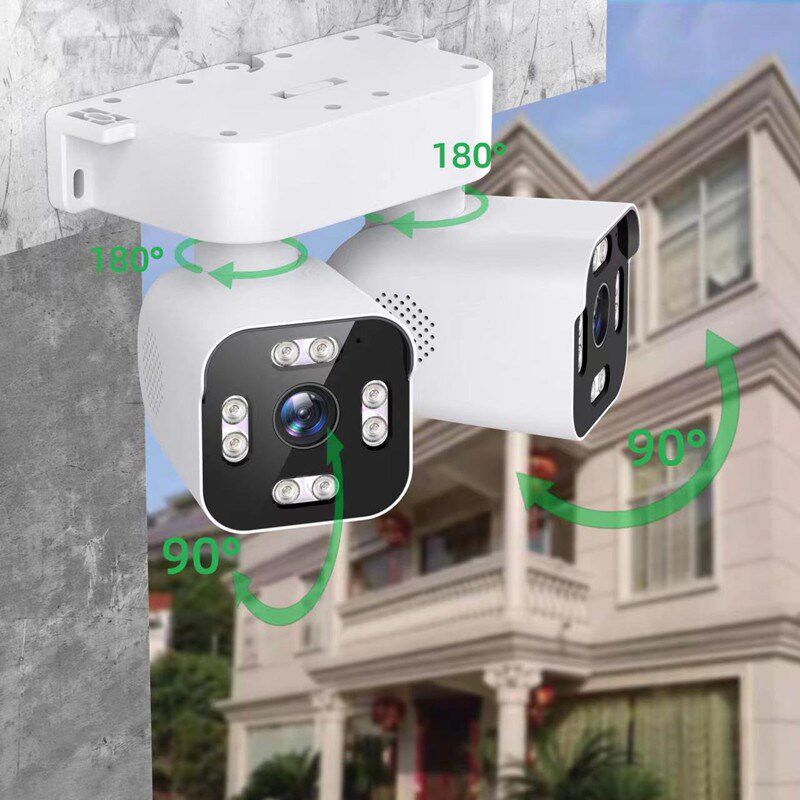 360度全景无死角监控器无线家用手机远程室外高清夜视双摄像探头