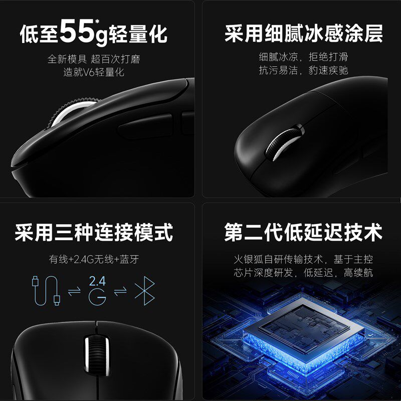 无线 线蓝牙滑鼠有线 线三模轻量化电竞游戏人体工学电脑办公大手