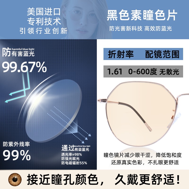 抗蓝光防辐射眼镜女防紫外线看手机电脑眼睛疲劳轻平光镜男护目镜