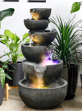 简约流水摆件客厅招财落地循环喷泉玄关风水养鱼池鱼缸家居装饰品