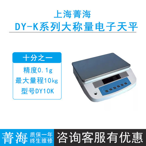 上海菁海DY10K/15K/20K大称量电子天平0.1g十分之一实验室台秤