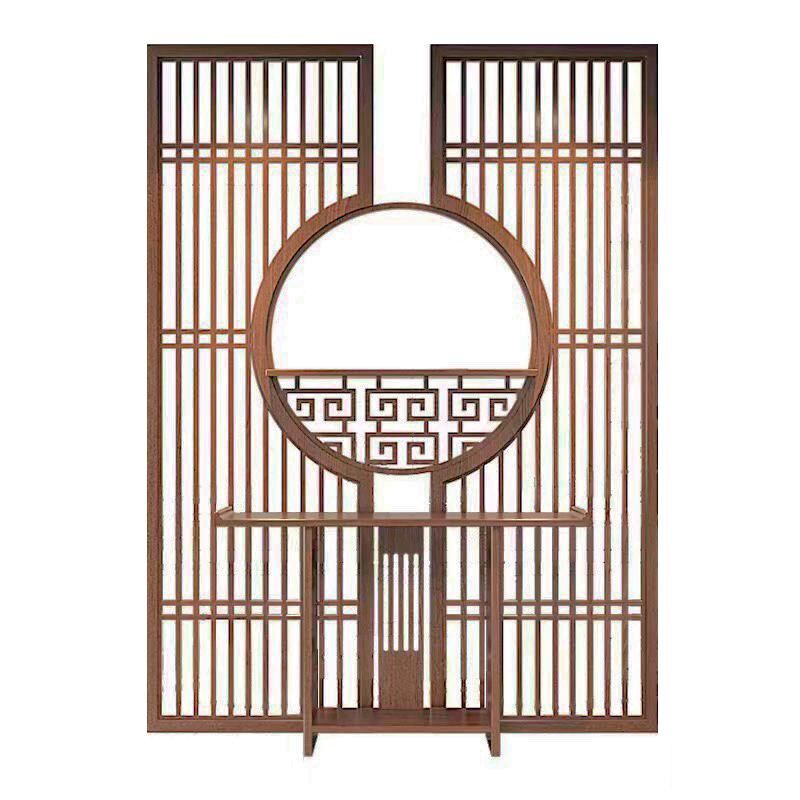 中式隔断实木花格栅屏风镂空背景墙框仿古门窗入户东阳木雕花玄关