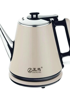 正马2022电热水壶双层防烫304不锈钢1.2L长嘴泡茶烧水壶