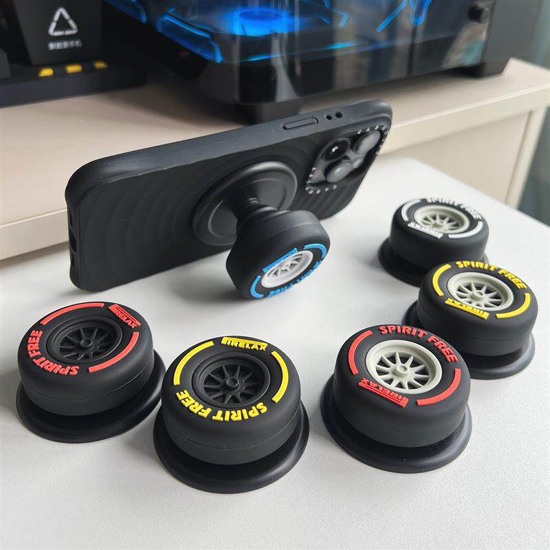 F1赛车轮胎创意磁吸手机架气囊伸缩陀螺旋转支架(全新升级)