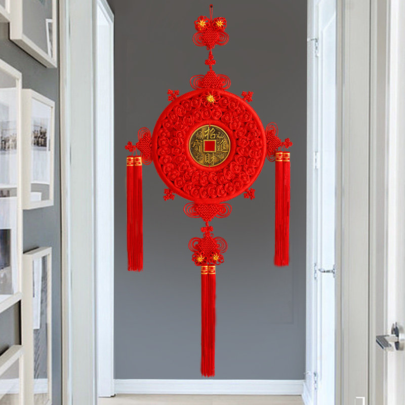 新款中国结挂件客厅大号铜钱挂饰中小号玄关壁挂走廊大门新年喜庆