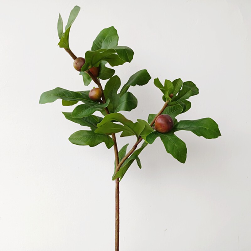 仿真无花果叶装饰植物绿植室内盆栽假树叶绿叶树枝干造型大枝叶子