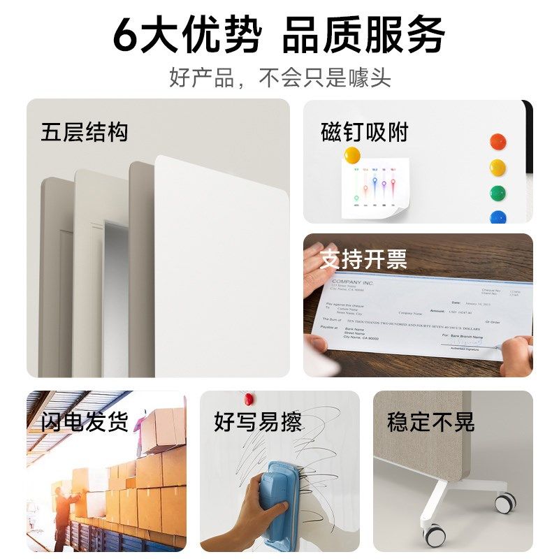 办公室会议白板可移动支架式儿童黑板写字板磁性画板家用教学涂鸦