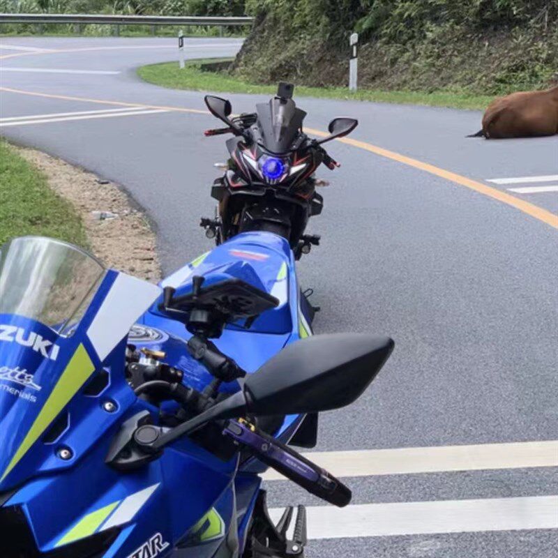 适用铃木GSX250r CBR650r改装跑车后视镜gsx250配件反光镜黑武士