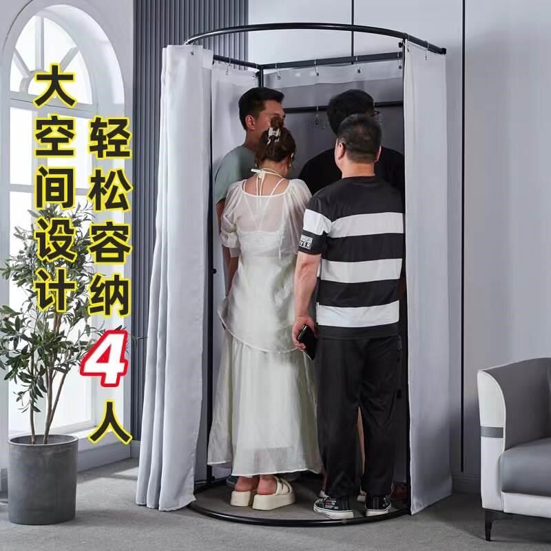 服装店商场试衣间户外简易移动换衣间临时可拆卸展示架更衣室门帘