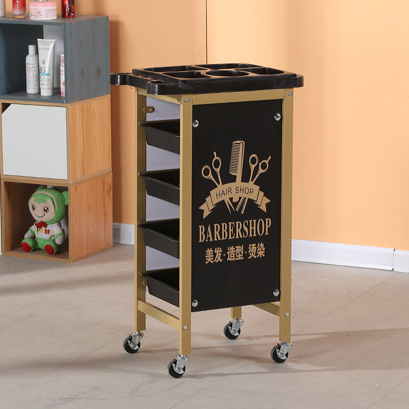 美容美发推车发廊工具车理发店烫染置物架美甲复古杠子抽屉工具柜