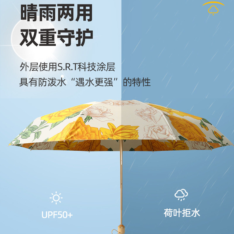 五折防晒伞女防紫外线双层2026新款超轻公主风upf50黑胶遮太阳伞