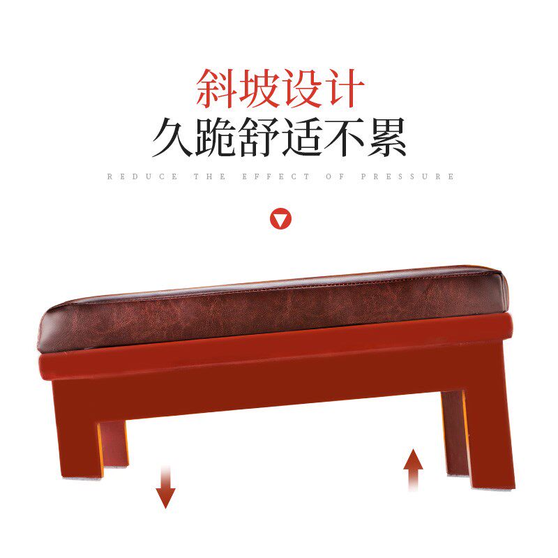 大礼拜垫拜佛垫拜凳磕头跪垫莲花佛堂寺庙实木四脚加厚家用礼佛