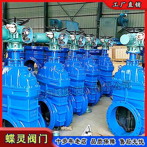 DN200软密封电动闸阀Z945X-16Q智能一体化执行器QT450材质