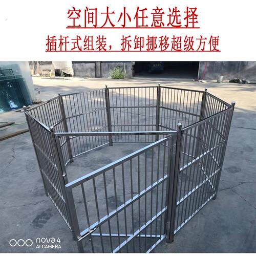 可移动不锈钢宠物围笼围栏兔狗笼子栅栏大中型犬室内外通用隔离门